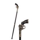 Aluminium-Gehstock, L. 91,8 cm, Pistolen-Griff, Spazierstock, Flanierstock, Handstock, Gehhilfe, AN ALUMINIUM WALKING STICK