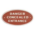 Schild aus Gusseisen, A CAST IRON DANGER CONCEALED ENTRANCE PLAQUE