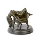 Erotische Bronzefigur Frau auf einem Sessel, Höhe 17,5 cm,  weiblicher Akt, Frauenakt, Nacktfigur, AN EROTIC BRONZE SCULPTURE OF A RECLINING FEMALE NUDE
