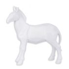 Kunststeinfigur Pferd, weiß, Pferdefigur, Kunststeinpferd, Kunststeintier, Tierfigur, Dekofigur, A RESIN POLYGONAL FIGURINE OF A HORSE, WHITE