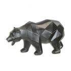 Kunststeinfigur Bär, schwarz, Bärenfigur, Kunststeinbär, Kunststeintier, Tierfigur, Tierfigurine, Dekofigur, A RESIN POLYGONAL FIGURINE OF A BEAR, BLACK