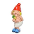 Nackte Gartenzwergdame in Unterwäsche, mehrfarbig, Höhe 43,5 cm, Polyresinfigur, Wichtelfrau, Gartenfigur, Dekofigur, AN EROTIC RESIN FEMALE GARDEN GNOME