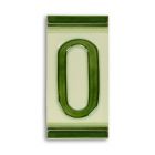 Porzellanfliese Ziffer 0, Hausnummer, Zahlenfliese, A PORCELAIN TILE NUMBER 0
