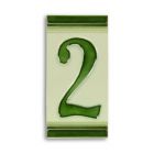 Porzellanfliese Ziffer 2, Hausnummer, Zahlenfliese, A PORCELAIN TILE NUMBER 2