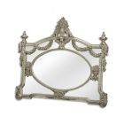 Wandspiegel, silberfarbener Rahmen, aufwendig verziert, Querformat, Barockspiegel, Flurspiegel, Innendekoration, Raumdekoration, AN ORNATE RESIN MIRROR - SILVER
