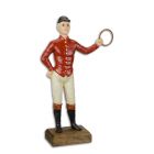 Gusseisenfigur Jockey mit Ring, A CAST IRON CAVALIER SPIRIT STYLE HITCHING POST