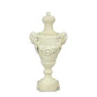 Gusseisenurne, Gusseisenpokal, Pokal, weiß, A CAST IRON ORNAMENTAL GARDEN URN ON STAND