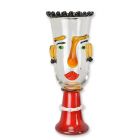 Murano-Glasvase mit Gesicht, H. 51,1 cm, mehrfarbig, Gesichtsvase, Blumenvase, A MURANO STYLE ABSTRACT GLASS VASE