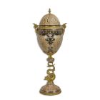 Ei-förmiges Glas mit Bronzeanteilen und Deckel, A BRONZE MOUNTED EGG SHAPED JAR AND COVER