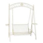 Zweisitzer-Gartenschaukel, Eisen, A TWO-SEAT WHITE IRON SWINGBENCH
