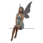 Bronzefigur sitzender Engel, A BRONZE SCULPTURE OF A SITTING ANGEL