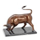 Bronzetierfigur Stier, Länge 43,5 cm, Stierfigur, Bronzestier, Dekofigur, Börsenstier, A BRONZE SCULPTURE OF A BULL
