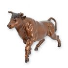 Bronzetierfigur Stier, Länge 35,7 cm, Stierfigur, Dekofigur, Bronzestier, Börsenstier, A BRONZE SCULPTURE OF A BULL
