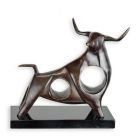 Moderne Bronzetierfigur Stier, Länge 25 cm, Stierfigur, Bronzestier, Dekofigur, A MODERNIST BRONZE SCULPTURE OF A BULL