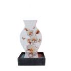 Marmorbrunnen, modern, Terrassenbrunnen, Standbrunnen, Gartenbrunnen, Brunnen, Fontäne, Wasserspiel, A MARBLE FOUNTAIN ON A BLACK BASE