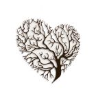 2er-Set Wanddekoration Baum in Herzform, Eisen, Höhe 63 cm, A PAIR OF HEART SHAPED METAL TREE WALL DECOR