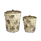 Paar Waschkörbe aus Eisen, A PAIR OF IRON LAUNDRY BASKETS