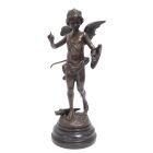 Bronzefigur Wächterengel, H. 37,8 cm, Engelfigur, Dekofigur, Sammlerfigur, A BRONZE SCULPTURE CALLED ALERTE
