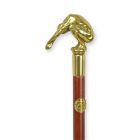 Gehstock, L. 87,5 cm,  Bronzegriff mit Männerfigur, Handstock, Spazierstock, Gehhilfe, A BRONZE-HANDLED WALKING STICK