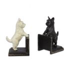2er-Set Gusseisen-Buchstützen mit Hundefiguren, A PAIR OF CAST IRON MALTESE BOOKENDS