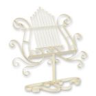 Eisenständer für Notenblätter oder Kochbuch, H. 55 cm, weiß, Eisendekoration, nostalgisch, AN IRON MUSIC OR MENU STAND - WHITE