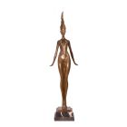 Moderne Bronzefigur weiblicher Akt, A MODERNIST BRONZE SCULPTURE OF A FEMALE NUDE