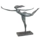 Moderne Bronzefigur nackte, turnende Frau - Höhe 93 cm