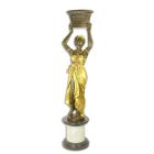 Bronzepflanzer, Höhe 188 cm, figürlich, Frau, orientalischer Stil, AN ORIENTAL STYLE FIGURAL BRONZE PLANTER