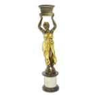 Bronzepflanzer, Höhe 188 cm, figürlich, Frau, orientalischer Stil, AN ORIENTAL STYLE FIGURAL BRONZE PLANTER