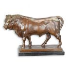 Bronzefigur Stier, Länge 48 cm, Tierfigur, Dekofigur, Börsenstier, A BRONZE SCULPTURE OF A BULL