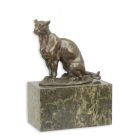 Bronzefigur sitzender Panther, Höhe 18,2 cm, klein, Figurine, Tierfigur, Dekofigur, Skulptur, A BRONZE SCULPTURE OF A SEATED PANTHER