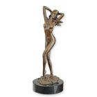 Bronzefigur "Erwachen", nackte stehende Frau - Höhe 30 cm