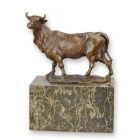Bronzefigur Stier, Höhe 17,5 cm, klein, Figurine, Börsenstier, Tierfigur, Dekofigur, A BRONZE SCULPTURE OF A BULL