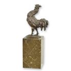 Bronzefigur Hahn, Höhe 25,5 cm, Tierfigur, Dekofigur, A BRONZE SCULPTURE OF A ROOSTER