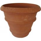 Galestro Terracotta, Conca Benocci, runder Pflanztopf mit Streifen, Blumentopf, Becken