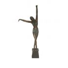 Bronze Figur, tanzende Frau, Dancing Queen, mehrfarbig, Bronzefigur, Statue, Skulptur, Gartendekoration