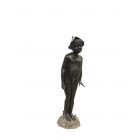 Bronze Figur, Junge mit Blumenhut, Figur, Bronzefigur, Gartendekoration