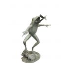 Bronzebrunnenfigur Frosch mit Libelle, Brunnenfigur, Wasserspiel, Gartenbrunnen, Brunnen