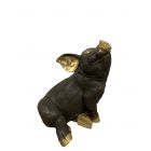 Bronze Figur, großes Schwein, Tierfigur, Figur, Bronzefigur, Gartendekoration