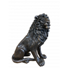 Bronzefigur sitzender Löwe, Löwenfigur, Bronzetierfigur, Bronzelöwe, Bronze