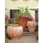 Impruneta Terracotta, Trapezio Scalanato, runder Pflanztopf, hoch (mittlerer Pflanztopf)