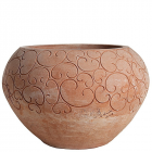 Impruneta Terracotta, Alba Graffita, Pflanztopf, Blumentopf, Vase