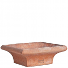 Impruneta Terracotta, Squeeze, Pflanztopf, eckig, flach, schlicht, grau