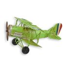 Miniaturmodell Doppeldecker, Flugzeug-Nachbildung, Länge 16 cm, Blechmodell, grün, A TIN MODEL OF A BIPLANE