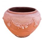 Galestro Terracotta, Fioriera Festone, Blumentopf, Vase, rund, bauchig, Girlande