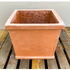 Galestro Terracotta, Quadro, Blumenkasten, quadratisch, schlicht, Vierecktopf, Terracottatopf