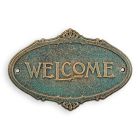 Gusseisenschild "Welcome", grünfarben, A CAST IRON "WELCOME" SIGN COLOR GREEN - GOLD