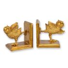 2er-Set Buchstützen mit Eulenfiguren, H. 15,4 cm, Polyresin, A PAIR OF RESIN OWL BOOKENDS