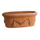 Impruneta Terracotta, Fioriera Ovale Festonata, ovaler verzierter Blumenkasten
