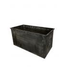 Metallpflanzgefäß, rechteckiger Blumenkasten mit Nieten (80 cm), Blumentopf aus Stahl, Metall